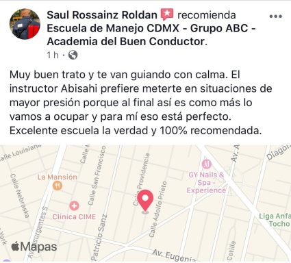 Recomendación sobre la Academia del Buen Conductor en CDMX, con comentarios sobre su calidad.